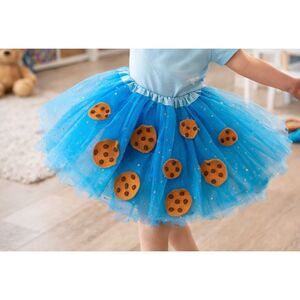 Cookie Monster Inspired Tutu Skirt Blue Tulle Cookie Costume Toddler Kids Dress